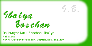 ibolya boschan business card